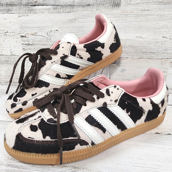 adidas Shoes - Adidas SAMBA OG 'Cow Print' Brown White Pink S8.5 JR1256 Women's Authentic NEW